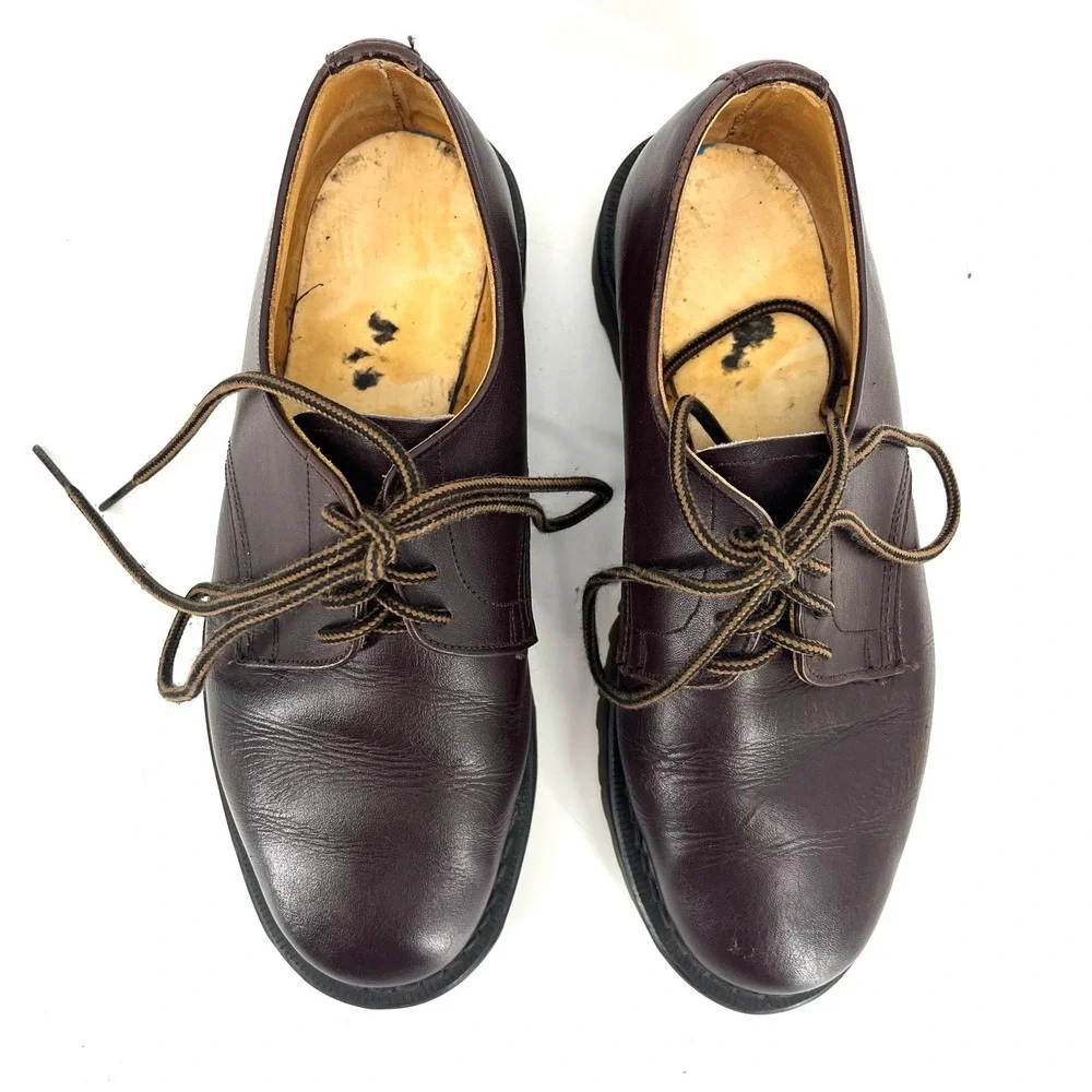 Dr Marten's Brown Leather 1461 4-eye Brown Oxford Lace up Made in England Men 6‎